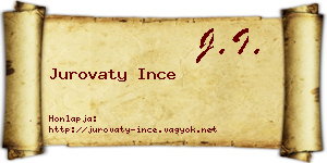 Jurovaty Ince névjegykártya